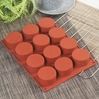 Newk valcová silikónová forma na pečenie, 2 balenia, 12 otvorov – cake pops, mydlo, čokoláda, bomba do kúpeľa, tvarohový koláč – 24,4 x 17,5 x 2,5 cm, hnedá 5
