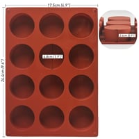 Newk valcová silikónová forma na pečenie, 2 balenia, 12 otvorov – cake pops, mydlo, čokoláda, bomba do kúpeľa, tvarohový koláč – 24,4 x 17,5 x 2,5 cm, hnedá 7