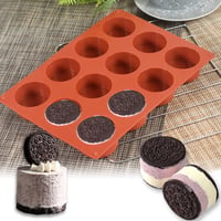 Newk valcová silikónová forma na pečenie, 2 balenia, 12 otvorov – cake pops, mydlo, čokoláda, bomba do kúpeľa, tvarohový koláč – 24,4 x 17,5 x 2,5 cm, hnedá 4