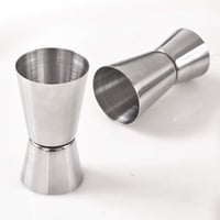Newk IH03 rozsdamentes acél kétfejes bormérő 30 ml akril betéttel, koktél jigger 5