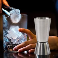 Newk IH03 rozsdamentes acél kétfejes bormérő 30 ml akril betéttel, koktél jigger 3