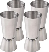 Newk IH03 rozsdamentes acél kétfejes bormérő 30 ml akril betéttel, koktél jigger 1
