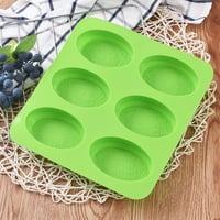 Newk Oválna silikónová forma na mydlo so 6 otvormi, DIY forma na ručnú výrobu mydla s rôznymi kvetinovými vzormi na krémové mydlo 7