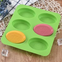 Newk Oválna silikónová forma na mydlo so 6 otvormi, DIY forma na ručnú výrobu mydla s rôznymi kvetinovými vzormi na krémové mydlo 3