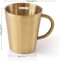 Newk Tyrant Gold rozsdamentes acél fogantyús dupla falú bögre 300 ml italkupa BBQ, otthon, iroda, parti 5