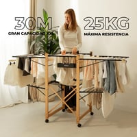 Uscător de rufe pliabil Newlux V35 XXL 30 m, 3 niveluri, cu roți - negru - 176x61x104 cm 2