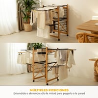 Uscător de rufe pliabil Newlux V35 XXL 30 m, 3 niveluri, cu roți - negru - 176x61x104 cm 6
