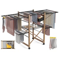Uscător de rufe pliabil Newlux V35 XXL 30 m, 3 niveluri, cu roți - negru - 176x61x104 cm 1
