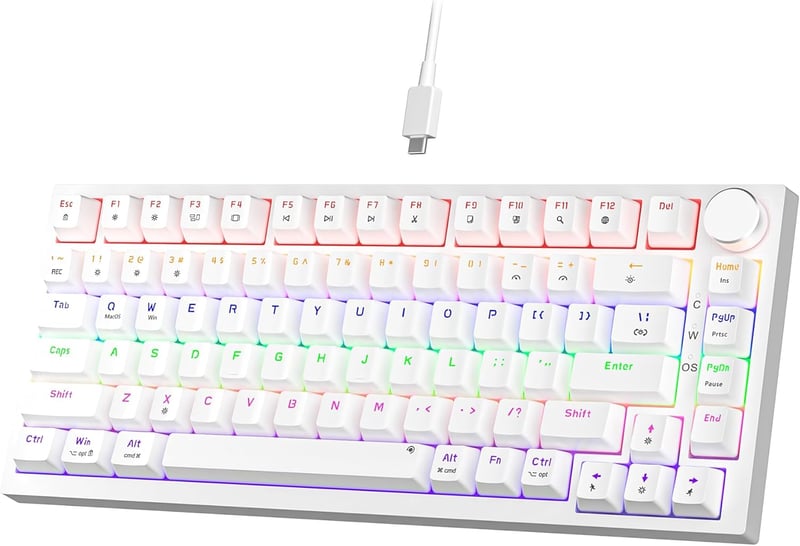 NEWMEN GM326 75% Mechanikus Gamer Billentyűzet USB-C, Hot Swap, LED, Piros Switch