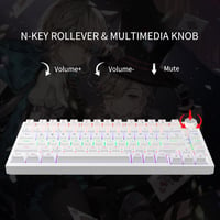 NEWMEN GM326 75% Mechanikus Gamer Billentyűzet USB-C, Hot Swap, LED, Piros Switch 3