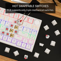 NEWMEN GM326 75% Mechanikus Gamer Billentyűzet USB-C, Hot Swap, LED, Piros Switch 5
