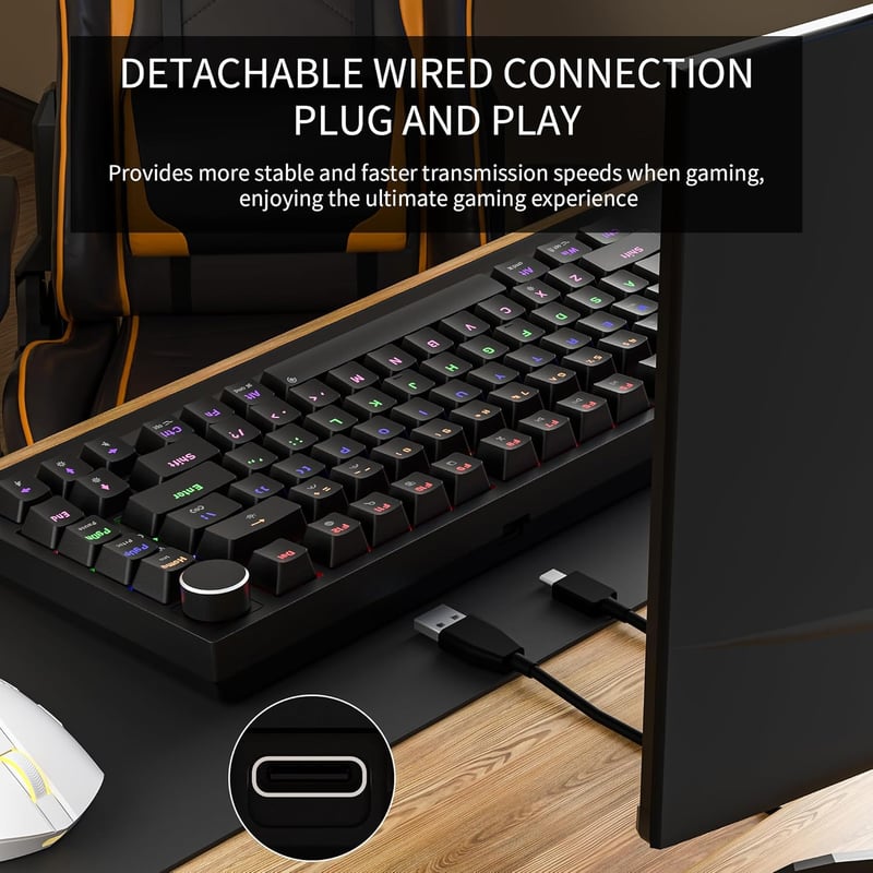 Newmen GM326 Mechanikus Gamer Billentyűzet 75% TKL USB-C LED