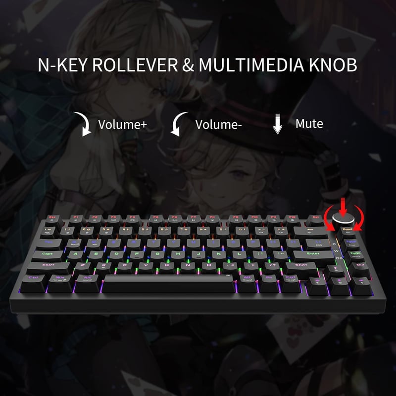 Newmen GM326 Mechanikus Gamer Billentyűzet 75% TKL USB-C LED