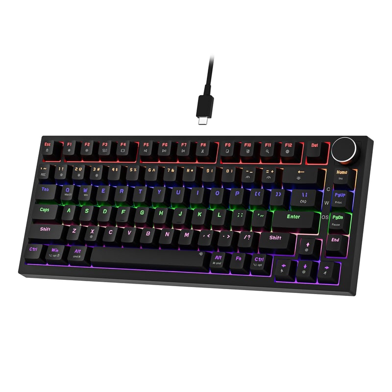 Newmen GM326 mehanička gaming tipkovnica, 75%, Hot Swap, USB-C - crna, crveni prekidači