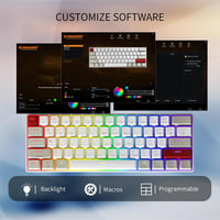 Newmen GM610 Wireless Mechanikus Gamer Billentyűzet 60% RGB LED Barna Kapcsoló 6