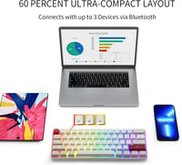 Newmen GM610 Wireless Mechanikus Gamer Billentyűzet 60% RGB LED Barna Kapcsoló 5