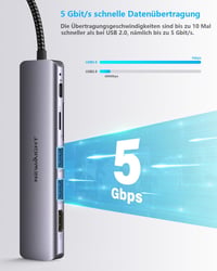 Newmight 7 az 1-ben USB C Hub Ethernet csatlakozóval, 4K HDMI, 2 USB 3.0, 100W PD, SD/TF kártyaolvasó - iPhone 15/MacBook/iPad/Dell/HP kompa 6