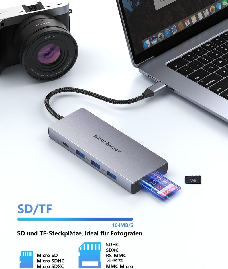 Newmight Dual HDMI dokkoló 2 monitoros 4K, 100W töltés, USB 3.0, Ethernet