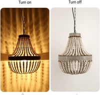 Newrays Retro Loft Vintage Fa Gyöngy Függőlámpa E27 LED Konyha Nappali Szoba 5
