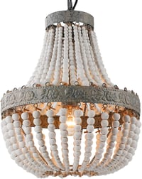 Newrays Retro Loft Vintage Fa Gyöngy Függőlámpa E27 LED Konyha Nappali Szoba 1