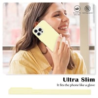Husă din silicon Newseego pentru iPhone 15 Pro Max, husă de protecție din silicon lichid, rezistentă la zgârieturi, rezistentă la șocuri, husă subțire pentru telefon de 6,7 inchi, galbenă 6