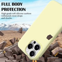 Husă din silicon Newseego pentru iPhone 15 Pro Max, husă de protecție din silicon lichid, rezistentă la zgârieturi, rezistentă la șocuri, husă subțire pentru telefon de 6,7 inchi, galbenă 3