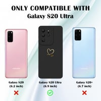 Silikónový kryt Newseego na Samsung Galaxy S20 Ultra 5G, so vzorom zlatého srdca – čierny 5