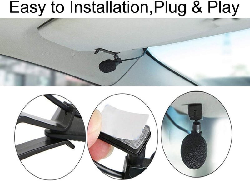 NewTH 3.5mm Autós Mikrofon Kihangosító Fejegység DVD GPS Bluetooth Rádióhoz