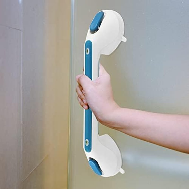 Newthinking Tapadókorongos Kapaszkodó 40cm Kék Zuhanyzó Fürdőkád Biztonsági Korlát Fúrás Nélkül Időseknek ABS