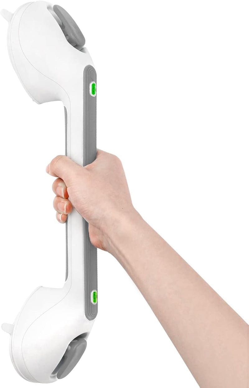 Newthinking Tapadókorongos Kapaszkodó Rúd Fürdőszobába 40cm Szürke ABS Biztonsági Fogantyú Időseknek Mozgássérülteknek