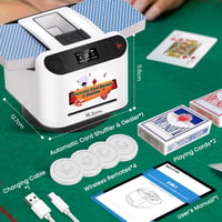 NEWTRY 2-in-1 Kártyakeverő és Osztógép, 360° Forgó Kártyaadagoló UNO, Póker, Blackjack Játékokhoz, 4 Távirányítóval, 8 Játékosig 6