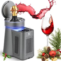 NEWTRY Elektromos Borhűtő - Gyorshűtés 750 ml-es Borosüvegekhez, Pezsgőhöz, Fekete ABS Borítás, Rozsdamentes Acél Belső, Autós Kábellel 1