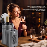 NEWTRY Elektromos Borhűtő - Gyorshűtés 750 ml-es Borosüvegekhez, Pezsgőhöz, Fekete ABS Borítás, Rozsdamentes Acél Belső, Autós Kábellel 8