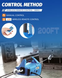 NEWTRY Elektromos Csörlő 230V Vezeték Nélküli Távirányítóval 300kg Teherbírás 11,8m Emelési Magasság 1500W Motor 2
