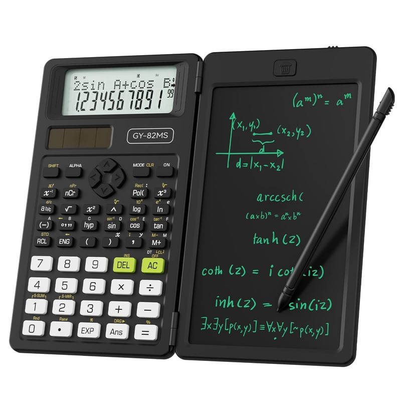 Calculator științific NEWYES 82MS-II cu tabletă de scris și stylus, negru, 240 de funcții