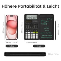 Calculator științific NEWYES 82MS-II cu tabletă de scris și stylus, negru, 240 de funcții 6