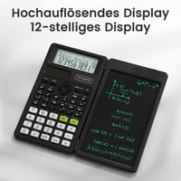 Calculator științific NEWYES 82MS-II cu tabletă de scris și stylus, negru, 240 de funcții 4