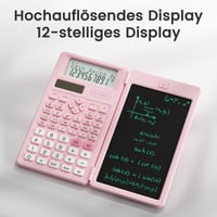 Vedecká kalkulačka NEWYES s 240 funkciami, 2-riadkový displej, ružová 4