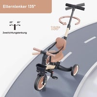 Tricicletă pentru copii 5 în 1 newyoo cu mâner de împins, bicicletă cu trei roți pentru fetițe și băieței, cadou de ziua de naștere 5