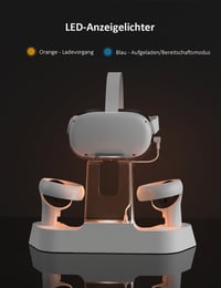 NexiGo S20B Töltőállomás Oculus Quest 2-höz LED Jelzőfénnyel - Elite Strap Kompatibilis Fejhallgató és Kontroller Tartó 2 Újratölthető Akkum 3