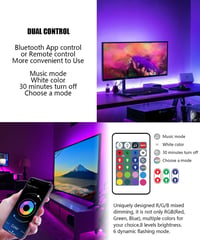 Bandă LED Nexillumi pentru iluminare ambientală TV 4 m, Bluetooth, pentru televizoare de 55-75 inchi, sincronizare cu muzica, control prin aplicație și telecomandă, conexiune USB 5