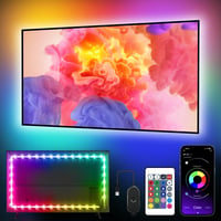 Bandă LED Nexillumi pentru iluminare ambientală TV 4 m, Bluetooth, pentru televizoare de 55-75 inchi, sincronizare cu muzica, control prin aplicație și telecomandă, conexiune USB 1