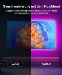 Bandă LED Nexillumi pentru iluminare ambientală TV 4 m, Bluetooth, pentru televizoare de 55-75 inchi, sincronizare cu muzica, control prin aplicație și telecomandă, conexiune USB 3