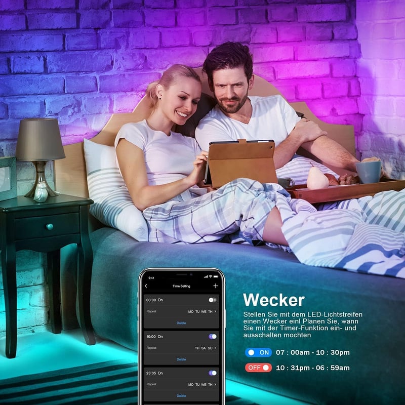 Nexillumi RGB LED szalag 30m távirányítóval, app vezérléssel és zenesynccal - 30 m