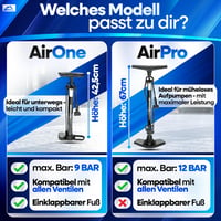 Pompă de podea pentru bicicletă Nextcover AirOne – tehnologie Airflow, manometru, compatibilă cu valve Schrader, Presta și Dunlop, pompă de aer pentru bicicletă 6