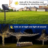 NEXVIN 2db Napelemes Karácsonyi Fényfüzér 20m 200 LED Meleg Fehér Vízálló Kültéri 3