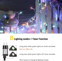NEXVIN Halloween Dekoráció 200 LED Lánc 20m Narancssárga Lila Vízálló 6 Mód Hangeffekt 2