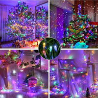 NEXVIN Halloween Dekoráció 200 LED Lánc 20m Narancssárga Lila Vízálló 6 Mód Hangeffekt 6