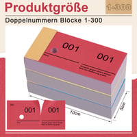 Nezyo Číslované bloky 1-300, 10 x 5 cm, červené, žlté, modré – Dekoratívne číselné karty 2