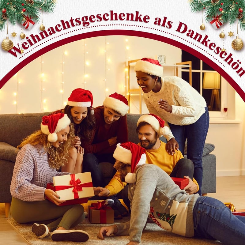 Nezyo 24 db Karácsonyi Ajándékszett Kollégáknak - Akril Függők, Üdvözlőkártyák és Dísztasakok Karácsonyfa Dekorációhoz - Munkahelyi Csapatép